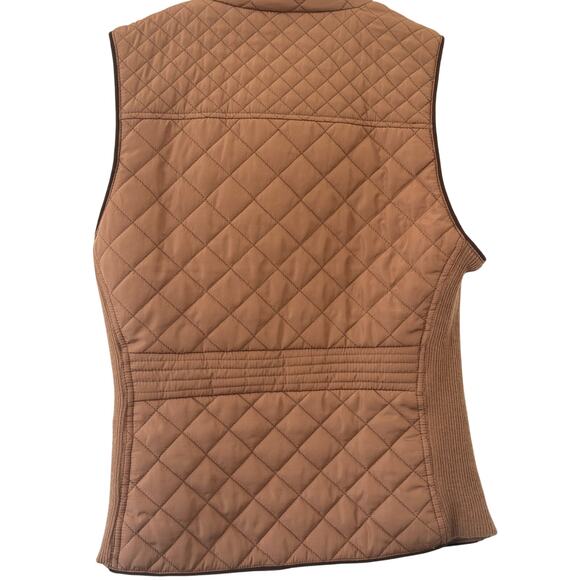 Quilted Brown Puffer Vest Zip Front Ribbed Sides - the Chocolate Brand - Picture 2 of 6